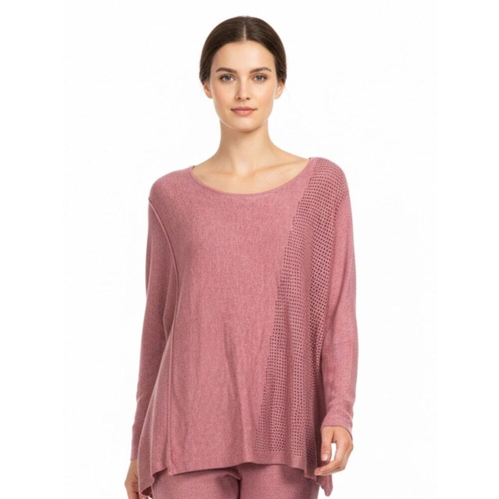 ANTHROPOLOGIE | MOTH Rose Asymmetrical Lightweight Sweater Mesh Detail Women’s S